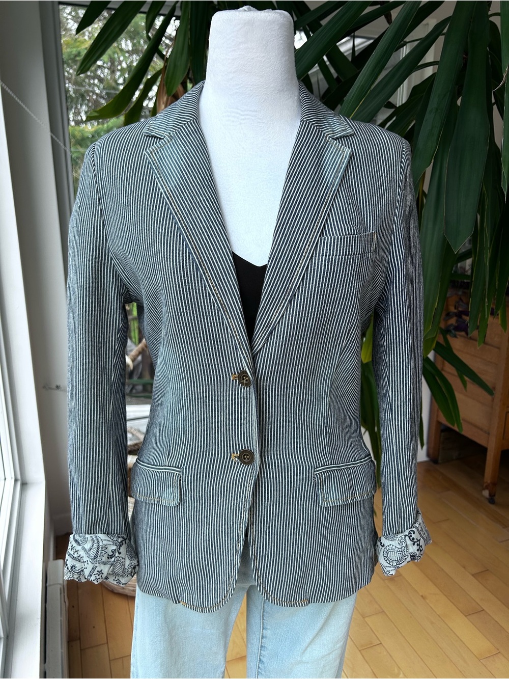 H&M Paisley Lined Blazer - Black & White